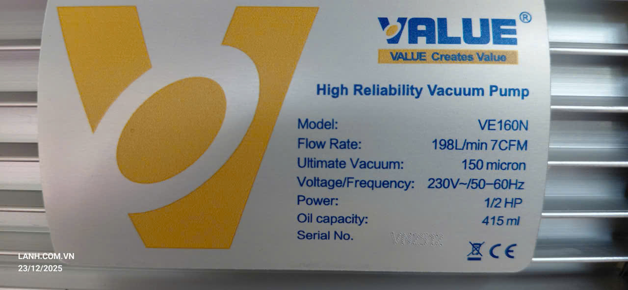 Máy bơm hút chân không Value Model: VE160N - Ảnh 2